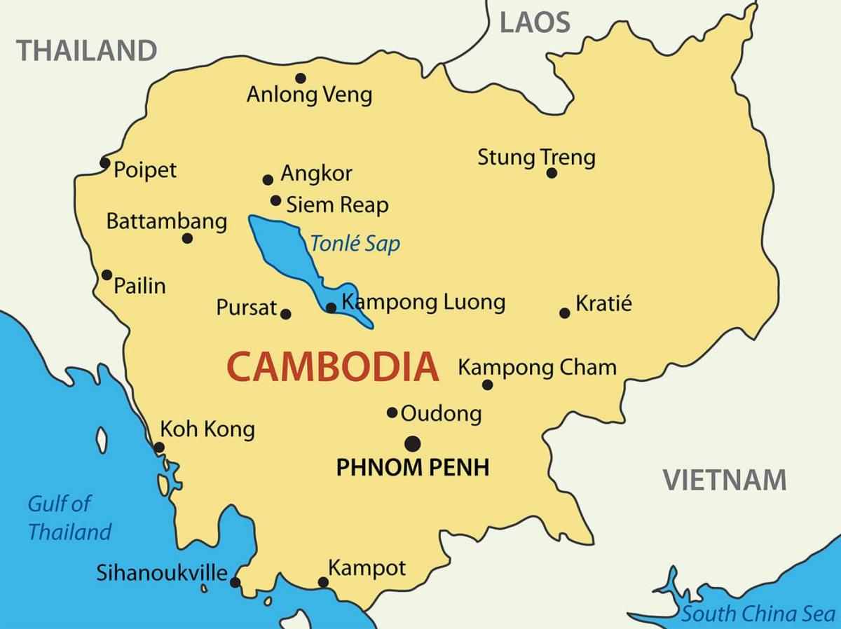 Камбоджа картата на града 