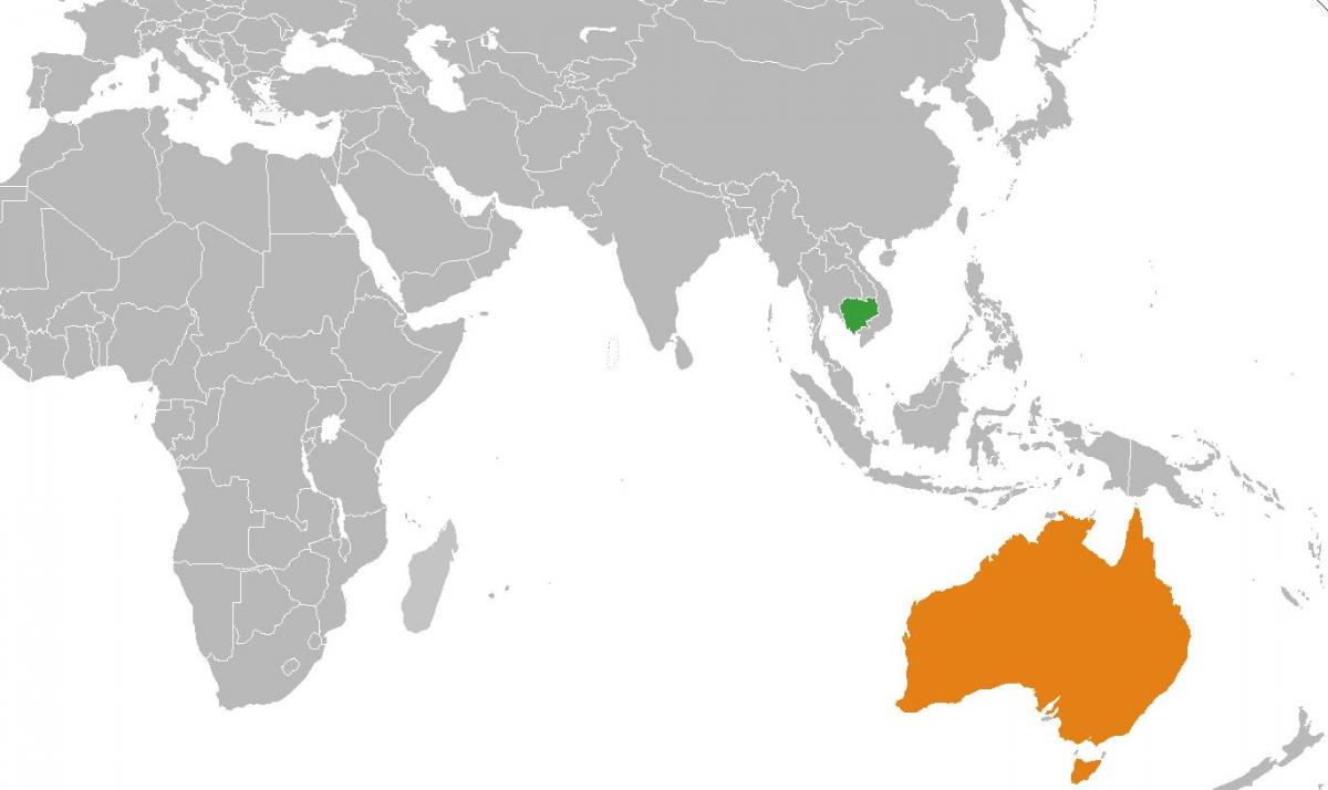 Камбоджа карта в карта на света