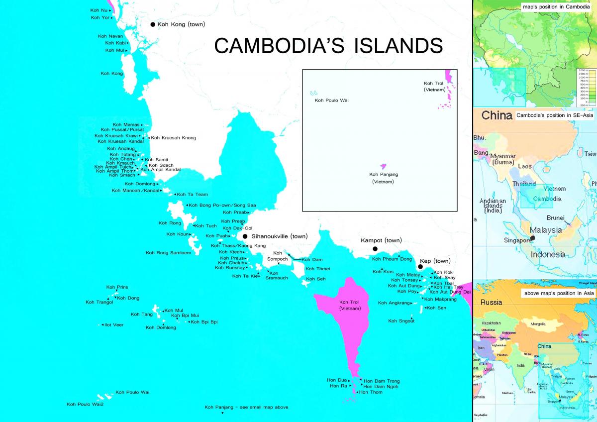 Карта на острова на Камбоджа