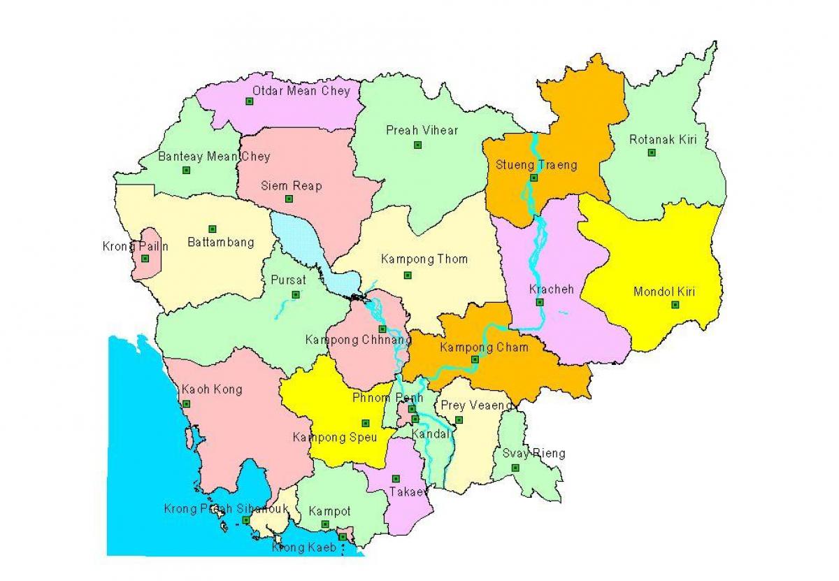 Карта провинции в Камбоджа 