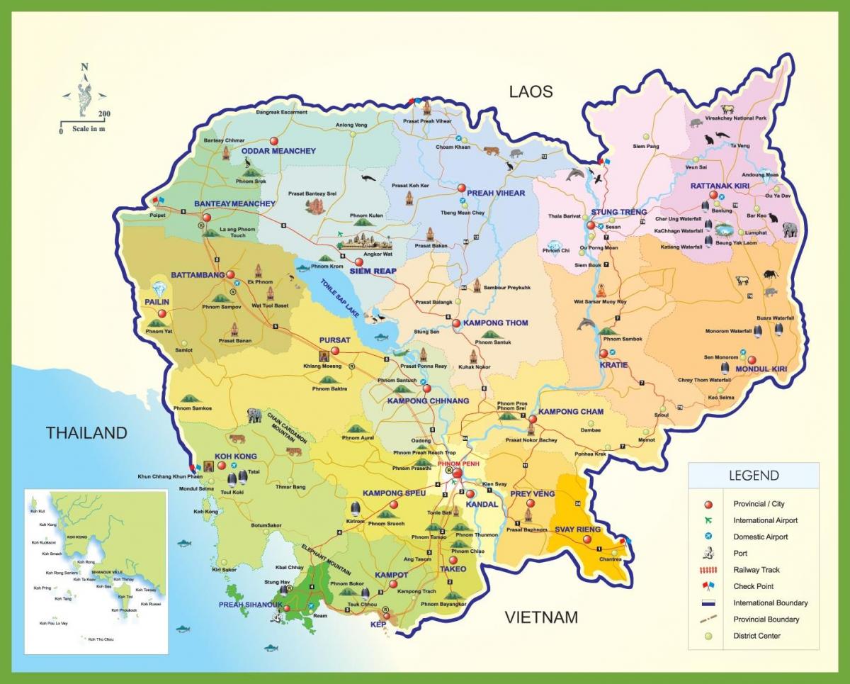 карта на Камбоджа