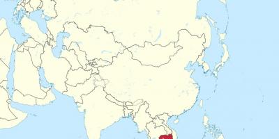 Карта на Камбоджа в Азия