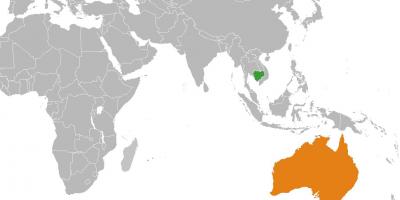 Камбоджа карта в карта на света