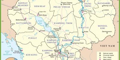 Карта на Камбоджа политически